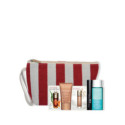 REGALO CLARINS NECESER RAYAS ROJAS Y BLANCAS