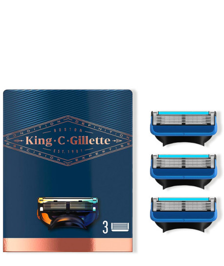 KING C GILLETTE MAQUINILLA DE AFEITAR Y PERFILAR 3 REC