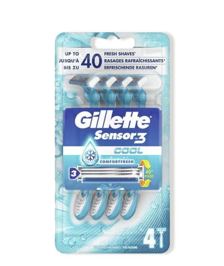 GILLETTE SENSOR 3 COOL PACK 4 UDS