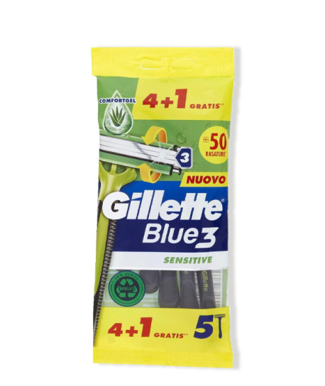 GILLETTE BLUE3 SENSITIVE PACK 4+1