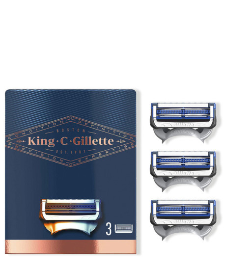 KING C GILLETTE MAQUINILLA DE CUELLO 3 RECAMBIOS