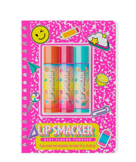 SPIRAL NOTEBOOK TRIO LIP BALM PINK