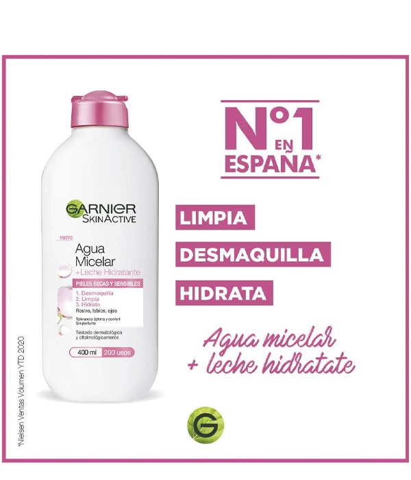 AGUA MICELAR CON LECHE HIDRATANTE