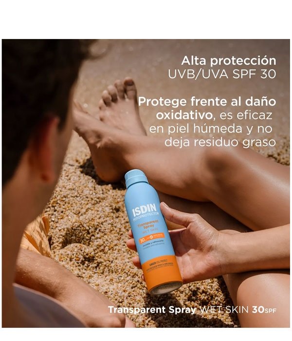 FOTOPROTECTOR TRANSPARENT SPRAY WET SKIN SPF30